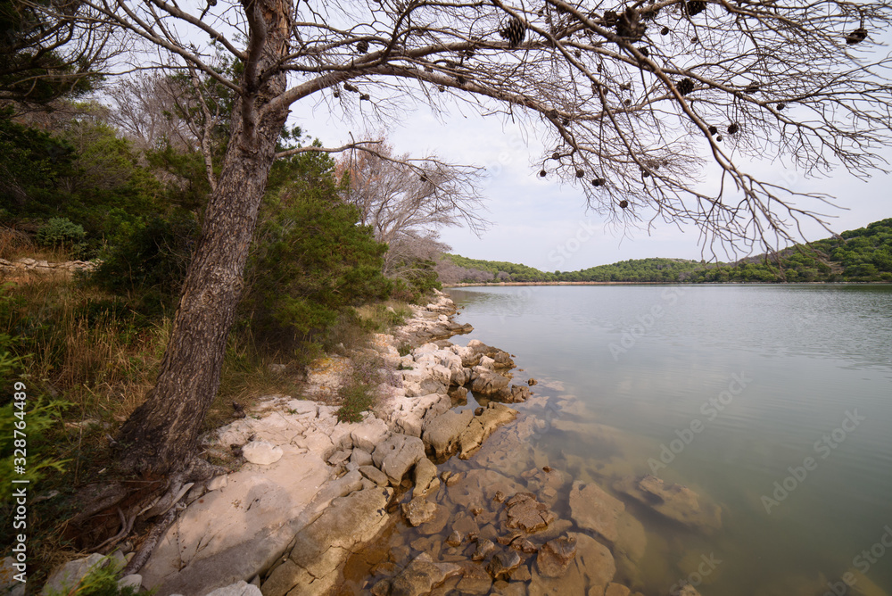 View on salt lake Mir in Telascica national park View on salt lake Mir in Telascica national park