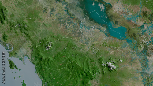 Photography Pouthisat, Cambodia - outlined. Satellite