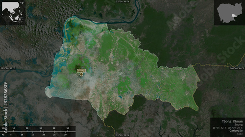 Tbong Khmum, Cambodia - composition. Satellite photo