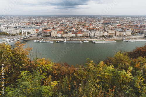 Front view from Buda to Pest throuth Danube river