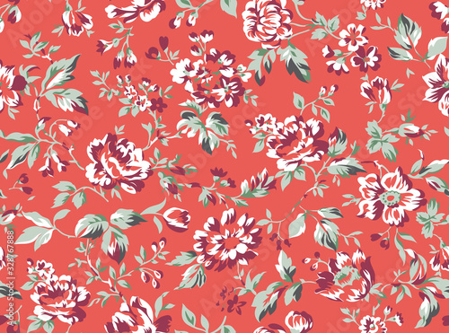 Vintage style floral seamless pattern