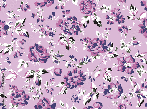 Vintage style floral seamle...