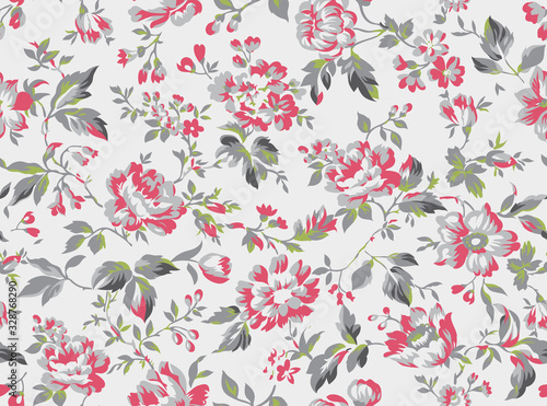 Vintage style floral seamless pattern