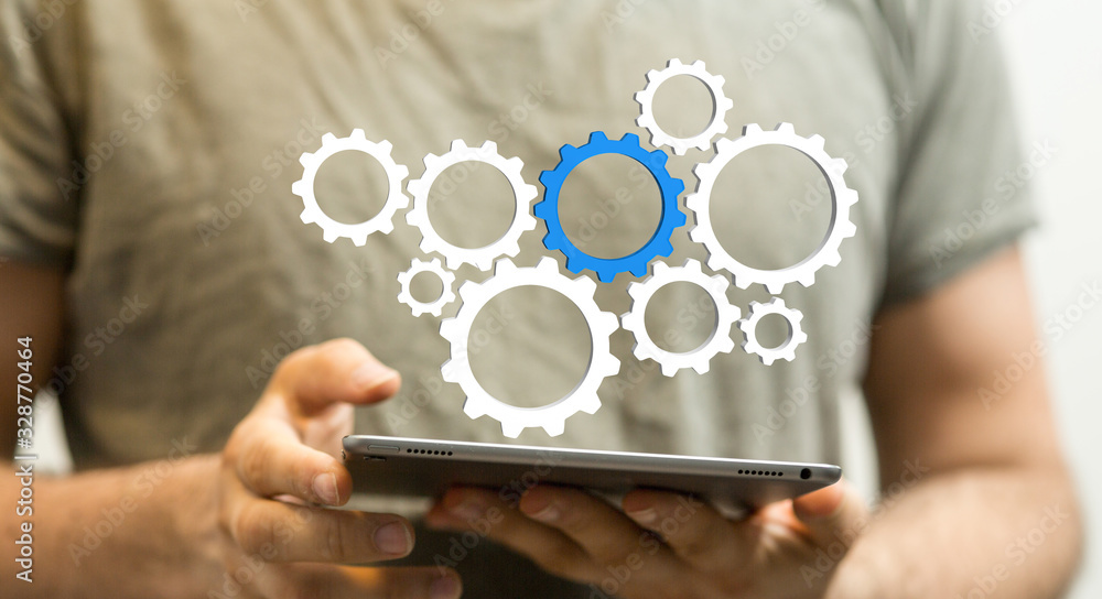 gear Technology setting concept background. gear Technology setting concept background.