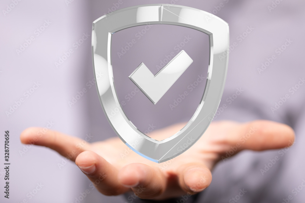 shield protection concept holding in hand digital shield protection concept holding in hand digital
