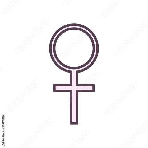 Isolated female gender line style icon vector design