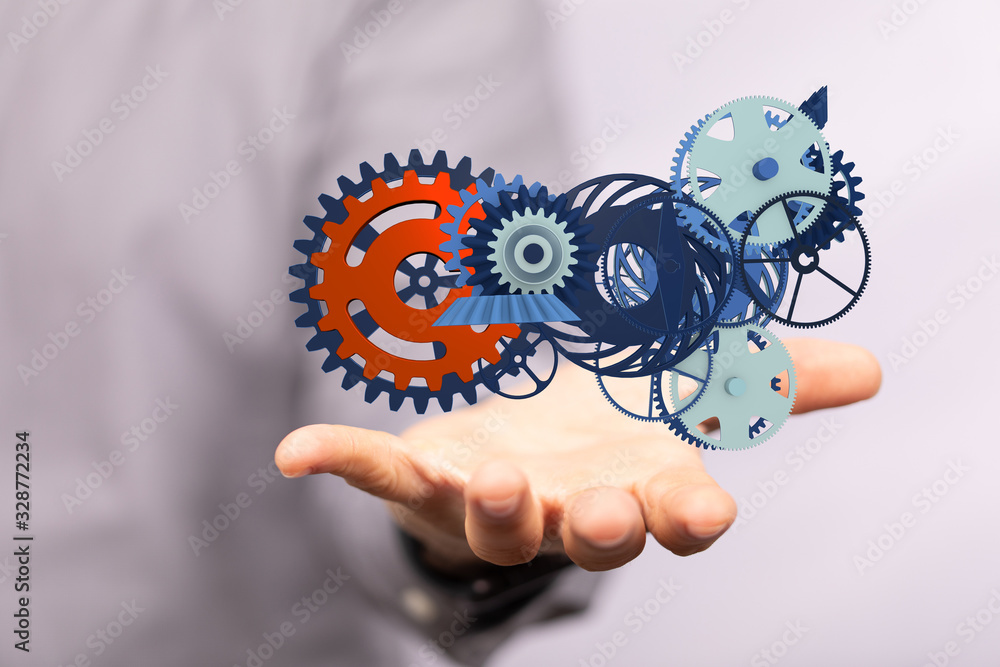 Naklejka premium gear Technology setting concept background.