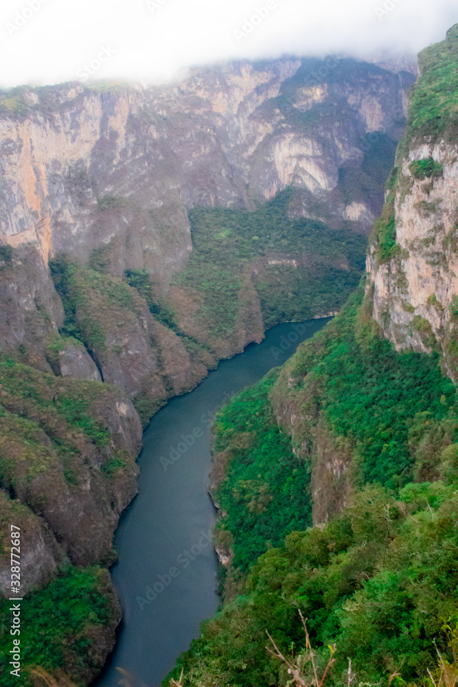 Beautiful landscape view of the Sumidero Canyon at Chiapas, Mexico