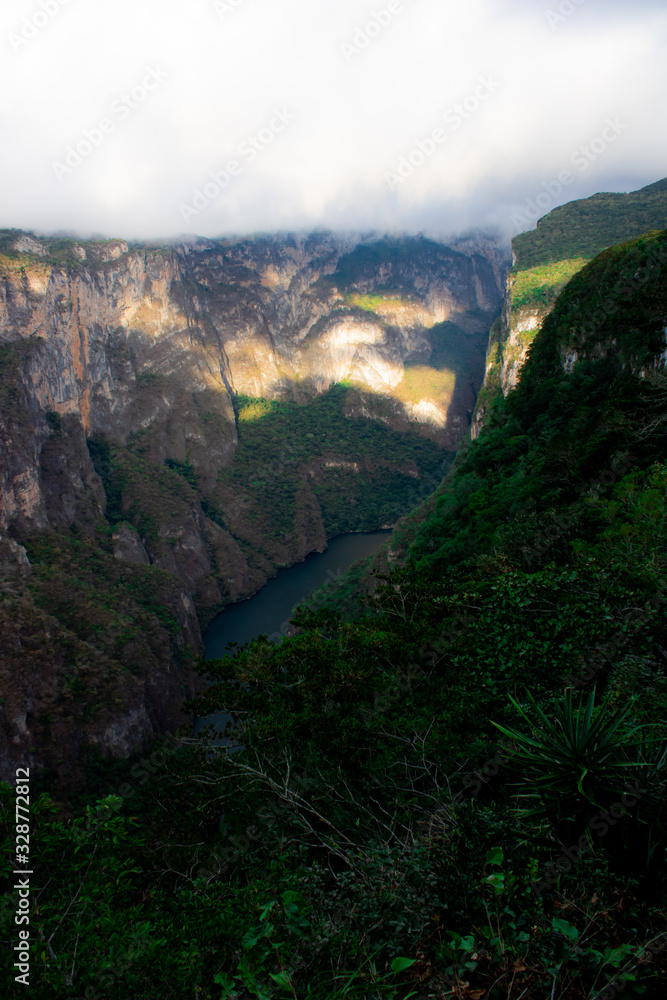 Beautiful landscape view of the Sumidero Canyon at Chiapas, Mexico