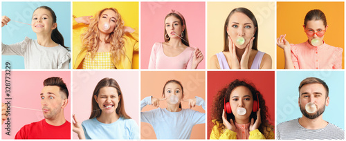 Set of different people wit...