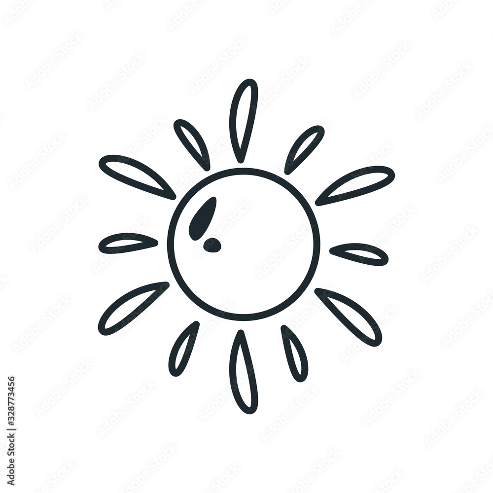 Isolated sun line style icon vector design Isolated sun line style icon vector design
