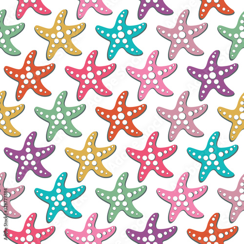 Vector seamless pattern with sea stars