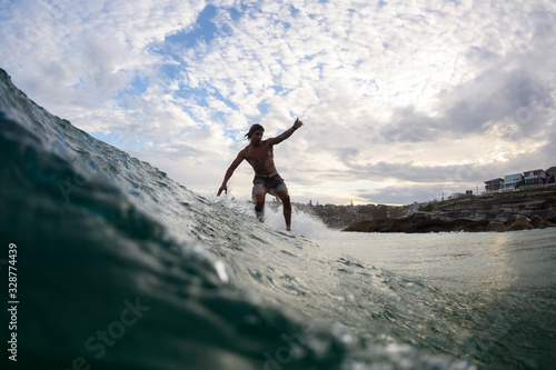 Young surfer at Tamarama Beach  Sydney Australia