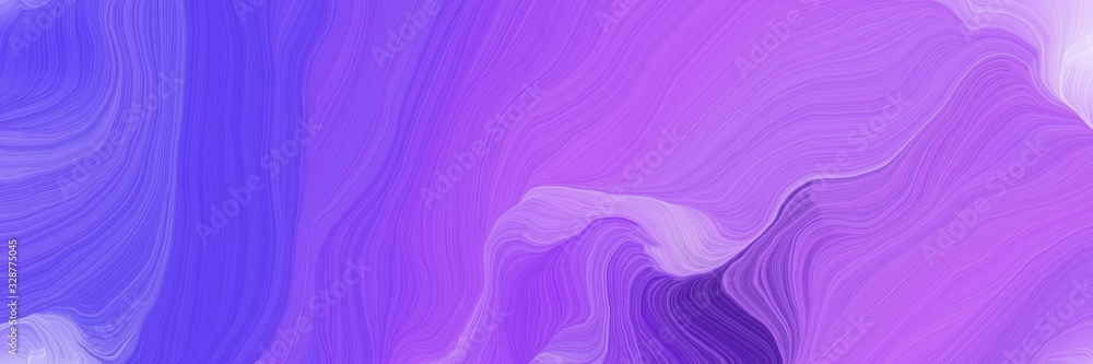 Fototapeta premium landscape banner with waves. smooth swirl waves background design with medium purple, slate blue and lavender blue color