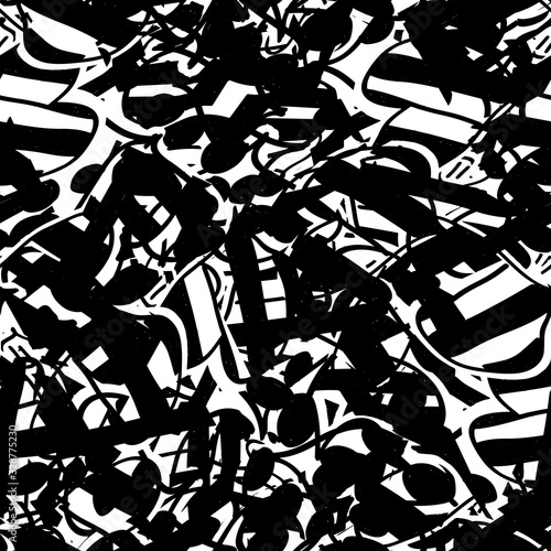 Seamless black and white grunge texture. Monochrome pattern repeating ink pattern