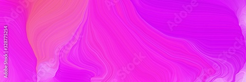 vibrant colored banner with waves. modern curvy waves background illustration with magenta, neon fuchsia and hot pink color