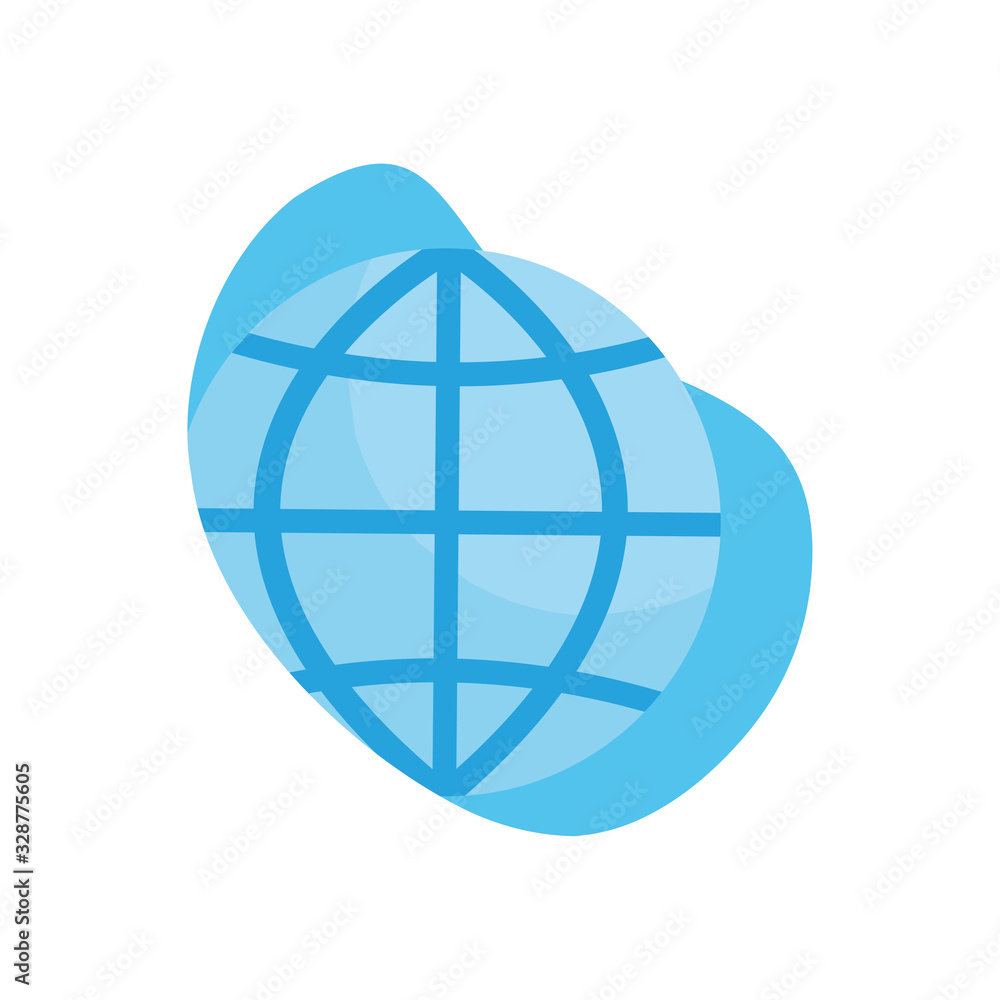Isolated global sphere flat block style icon vector design Isolated global sphere flat block style icon vector design