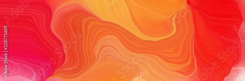 vibrant colored banner with waves. abstract waves design with crimson  coral and tomato color