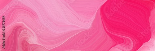 landscape orientation graphic with waves. modern curvy waves background illustration with hot pink, deep pink and bright pink color