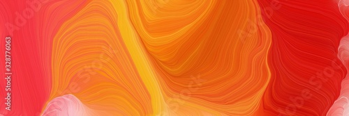 vibrant colored banner with waves. abstract waves illustration with tomato, coffee and strong red color © Eigens