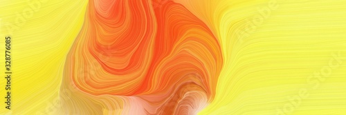 vibrant colored banner with waves. curvy background design with khaki, tomato and pastel orange color © Eigens