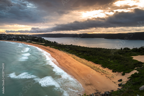 Fototapeta Naklejka Na Ścianę i Meble -  Palm Beach at sunset, Australia