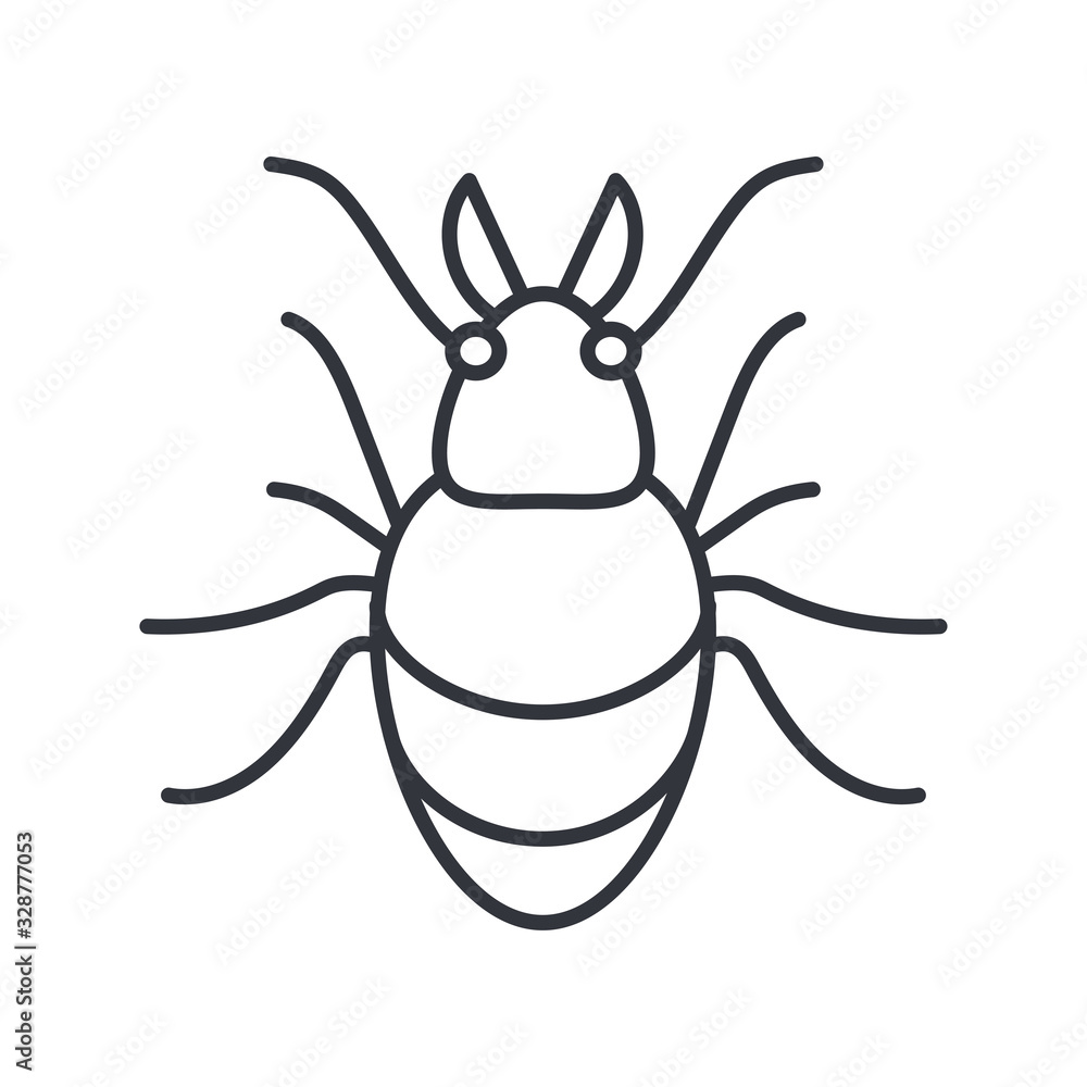 chafer insect icon, line detail style chafer insect icon, line detail style
