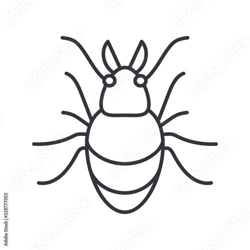 chafer insect icon, line detail style © djvstock