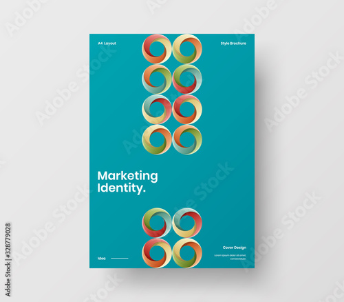 Amazing business presentation vector A4 vertical orientation front page mock up. Modern corporate report cover abstract geometric illustration design layout. Company identity brochure template.