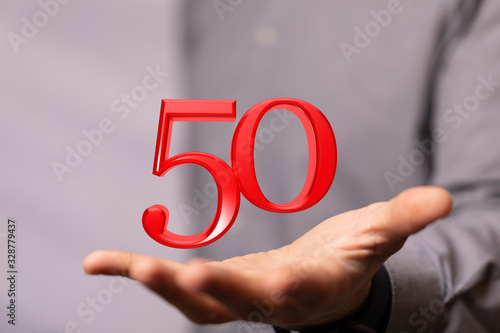 50 years anniversary celebration logotype with elegant celebration.