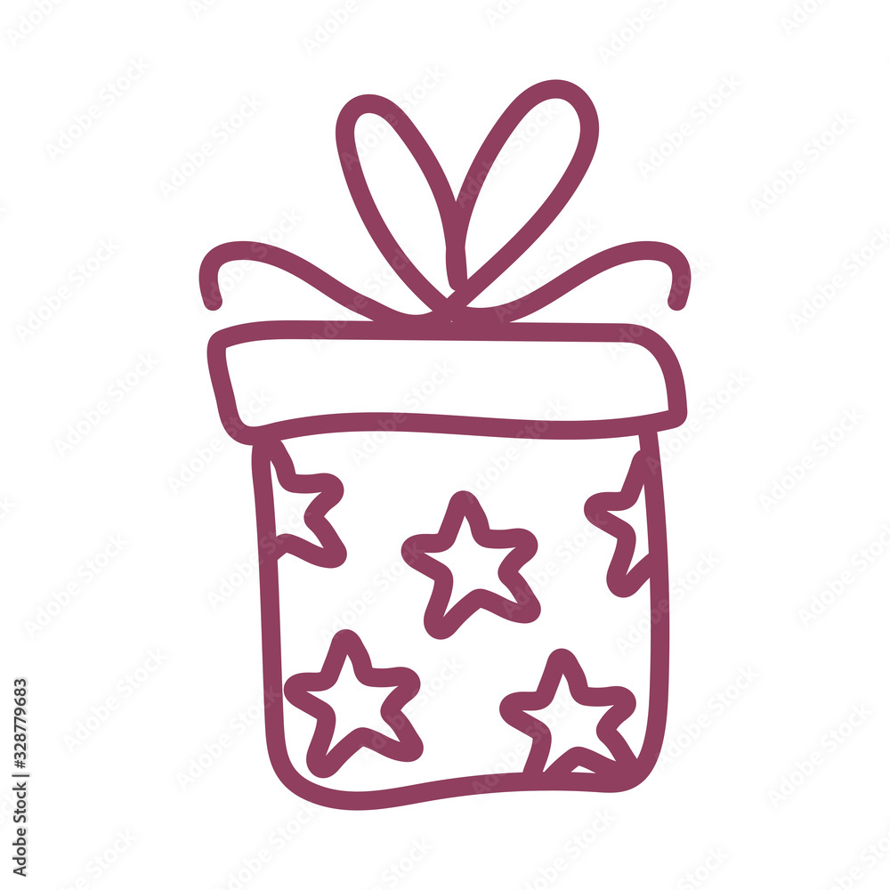 gift box on white background, line style icon gift box on white background, line style icon