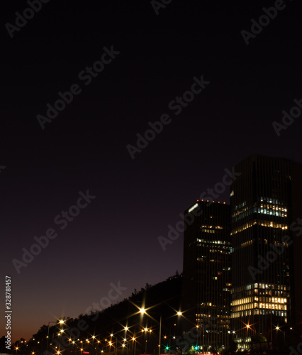  buildings at sunset in the city