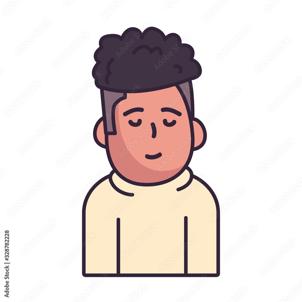 Isolated avatar man fill style icon vector design