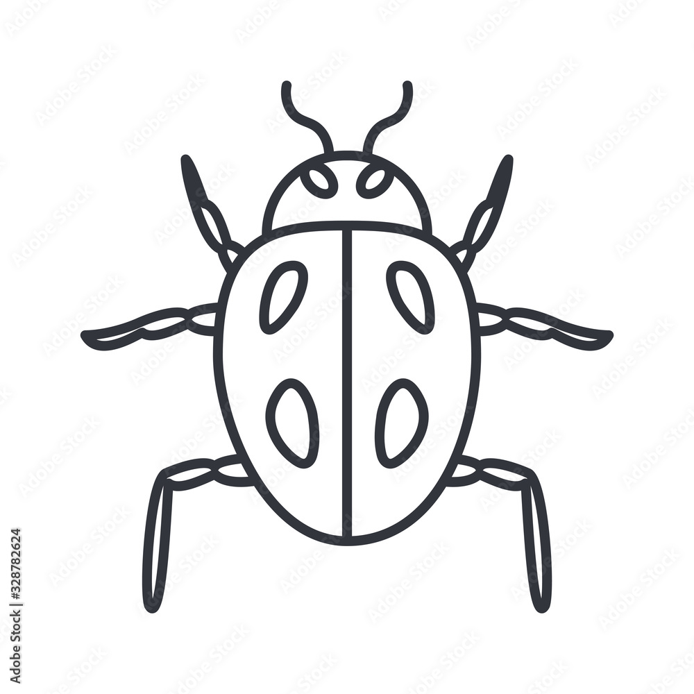 ladybug icon, line detail style ladybug icon, line detail style
