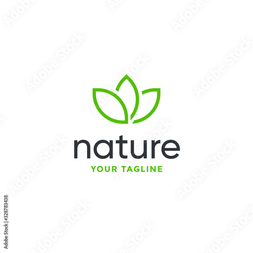 leaf logo design vector for nature symbol template editable
