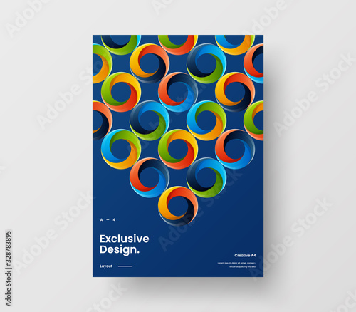 Amazing business presentation vector A4 vertical orientation front page mock up. Modern corporate report cover abstract geometric illustration design layout. Company identity brochure template.