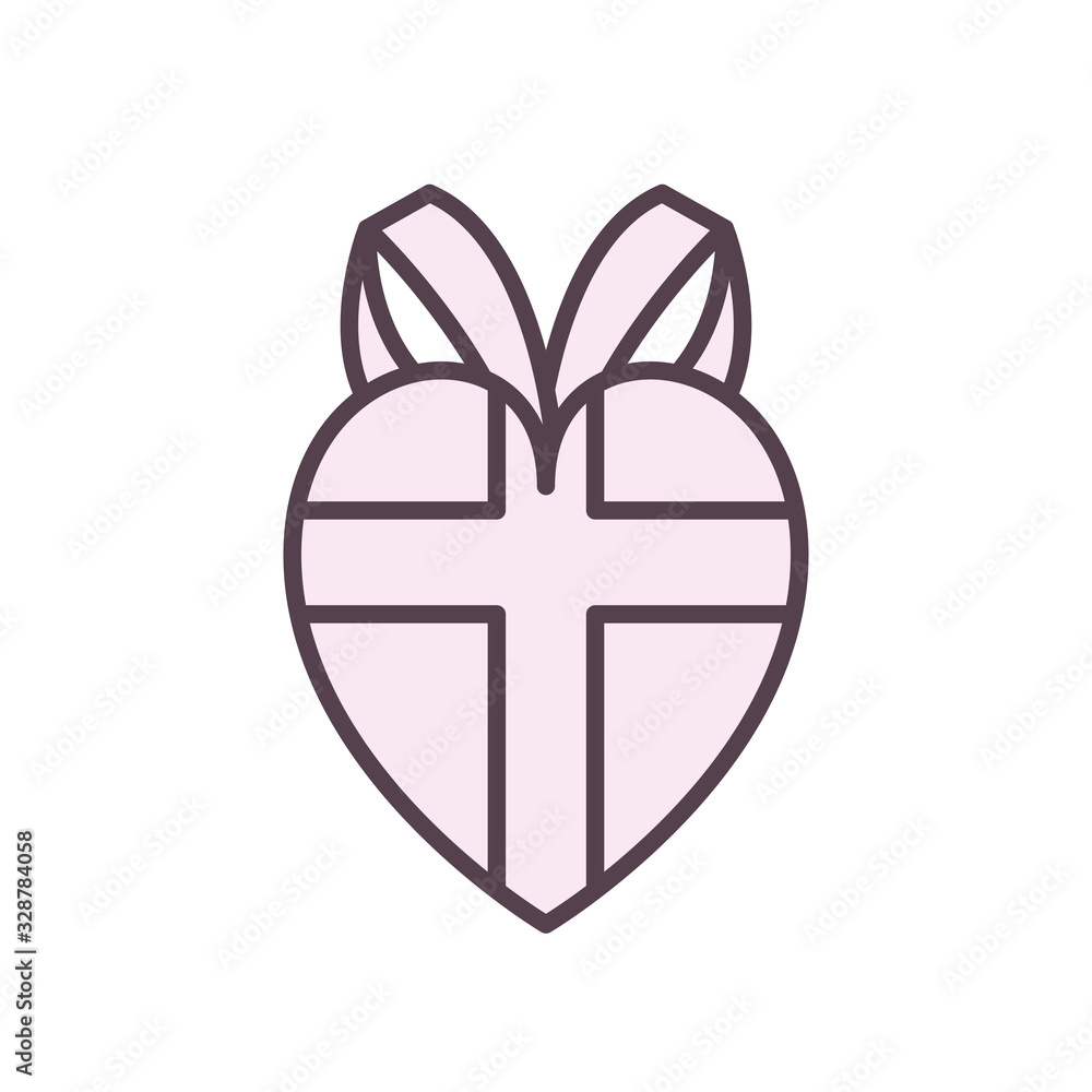 heart gift line style icon vector design heart gift line style icon vector design