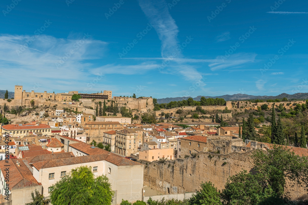 View of the Saint John Castle or La Suda of Tortosa, Catalonia, Tarragona, Spain.