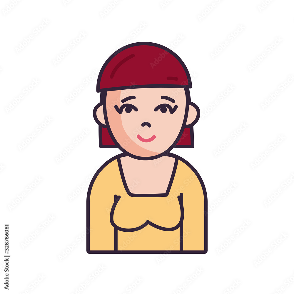 Isolated avatar woman with blouse fill style icon vector design Isolated avatar woman with blouse fill style icon vector design