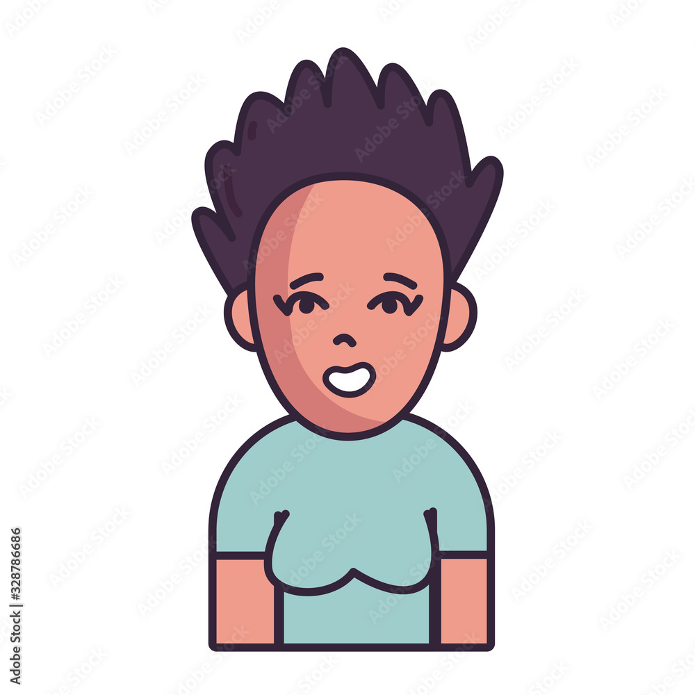 Isolated avatar woman with shirt fill style icon vector design Isolated avatar woman with shirt fill style icon vector design