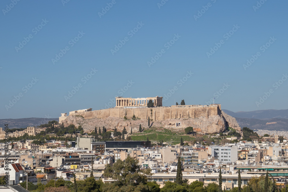 Cityscape of parthenon in athens, greece