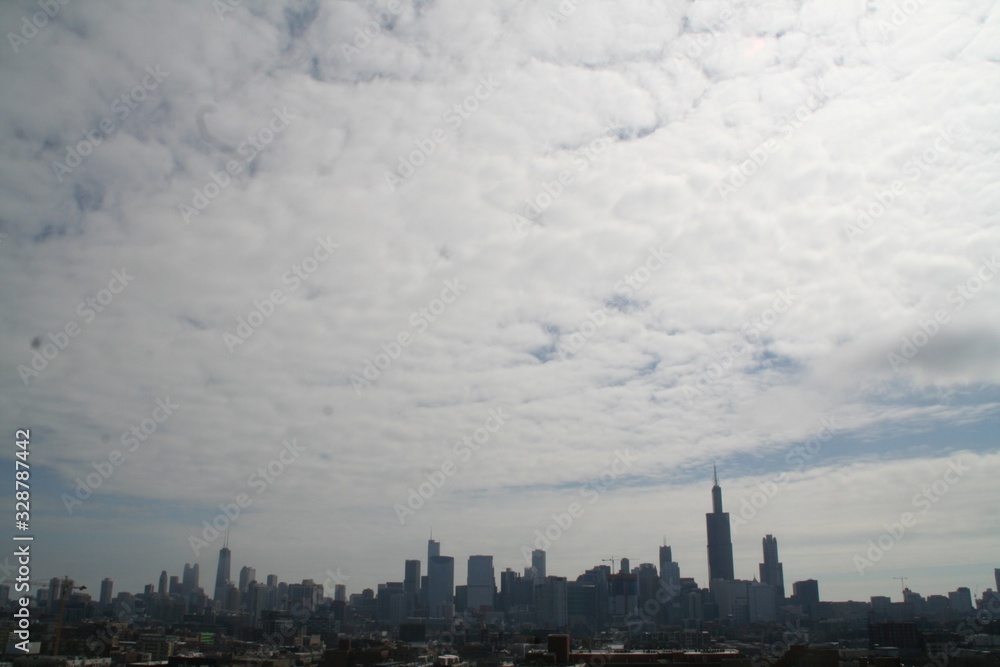 Panorama of City and Clouds