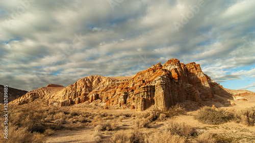 Beautiful image of the Red Cliffs in the Red Rock Canyon State Park in California. photo