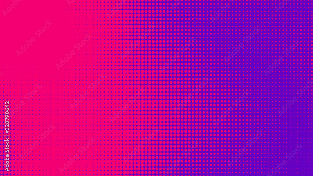 Dots halftone purple pink color pattern gradient texture with technology digital background. Pop art comics with nature graphic design. Dots halftone purple pink color pattern gradient texture with technology digital background. Pop art comics with nature graphic design.