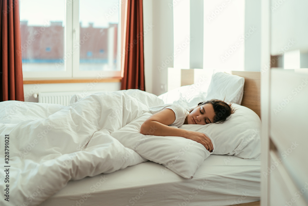 Woman sleeping in the bed Woman sleeping in the bed