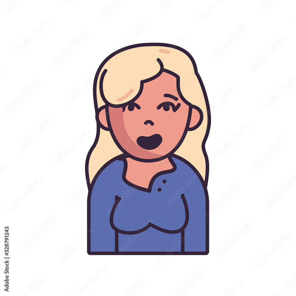 Isolated avatar woman with blouse fill style icon vector design Isolated avatar woman with blouse fill style icon vector design