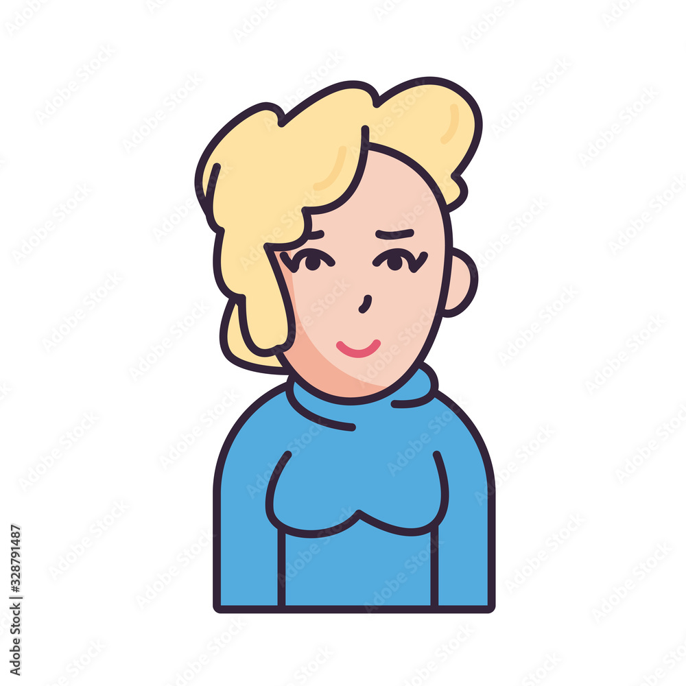 Isolated avatar woman wth sweater fill style icon vector design Isolated avatar woman wth sweater fill style icon vector design
