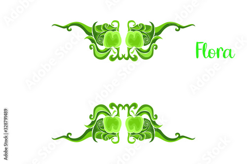 Green flora ornament border decoration