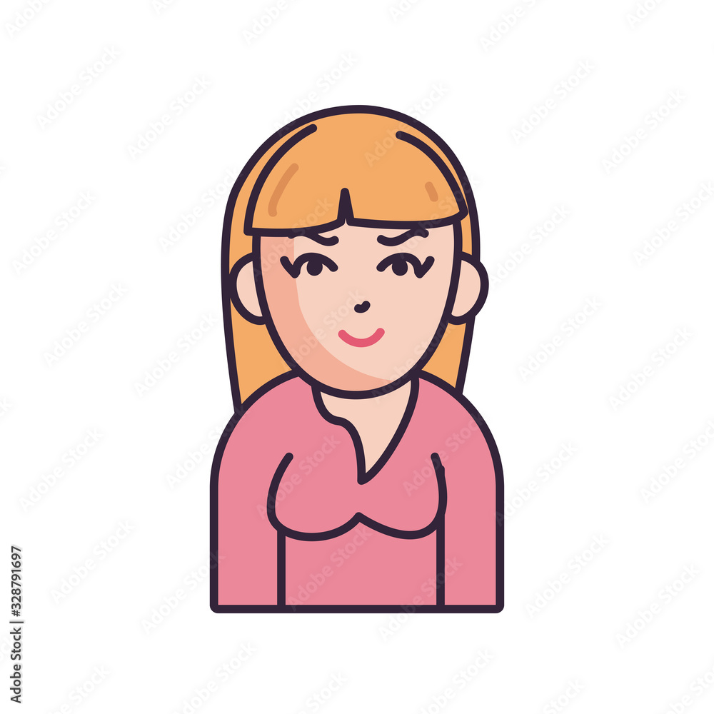 Isolated avatar woman with blouse fill style icon vector design Isolated avatar woman with blouse fill style icon vector design