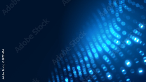 Dot blue wave light screen gradient texture background. Abstract ai technology big data digital background. 3d rendering.